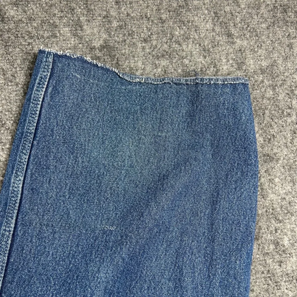 King Size Overalls Mens 48x38 Blue Denim Bib Workwear Big and Tall 48x35 Raw Hem
